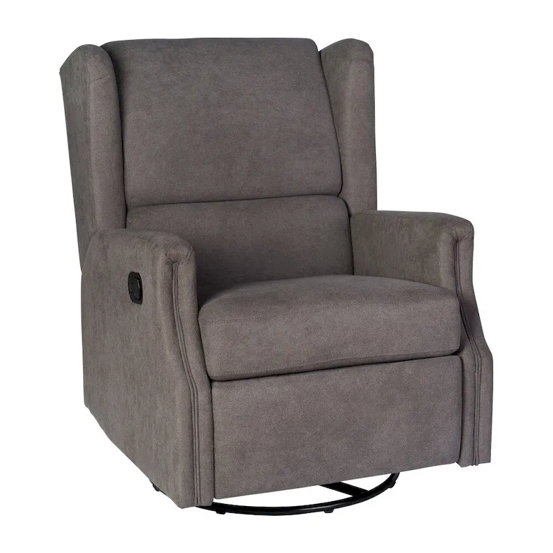 Wingback Manual Recliner Swivel Glider, Cream/Light Gray/Dark Gray, 3-Position, Seats 1