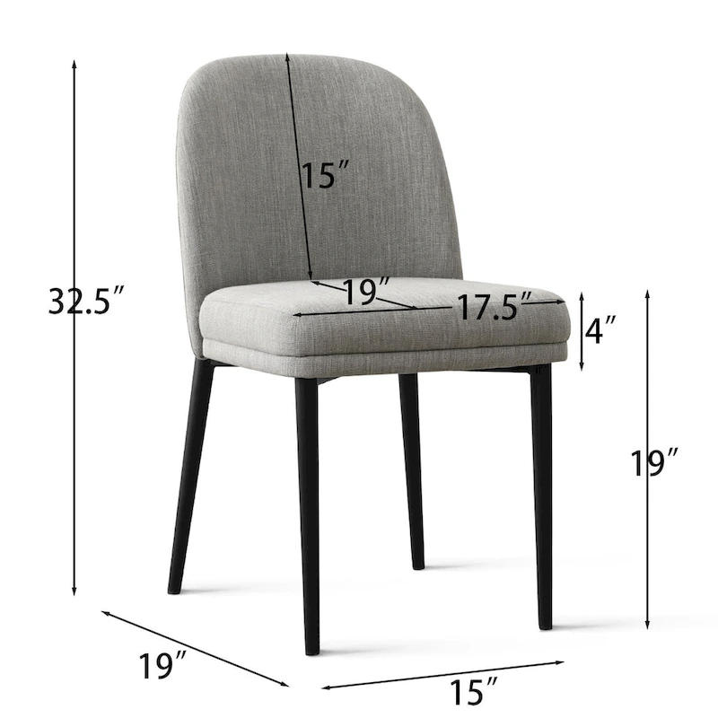 Linen Upholstered Dining Chair(Set of 2)