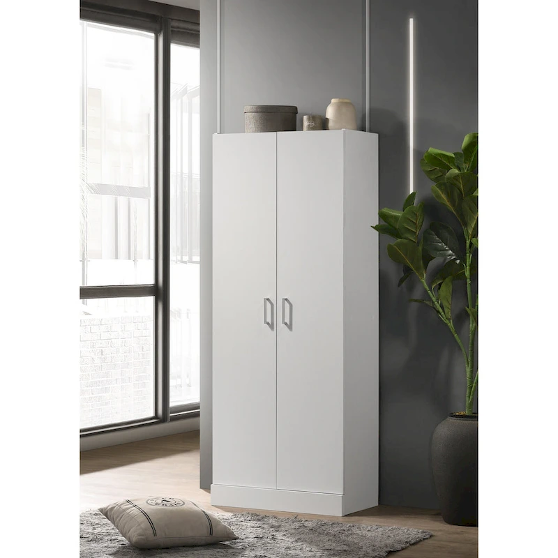 White 60 Height Simplistic Modern Double Door Storage Cabinet