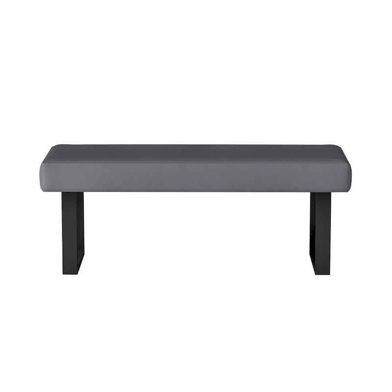 Somette Lillian 3-Piece Gloss Gray Dining Set with Dining Table, Nook and Bench