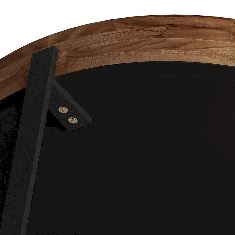 Modern Retro Splicing Round Coffee Table with Cross Legs