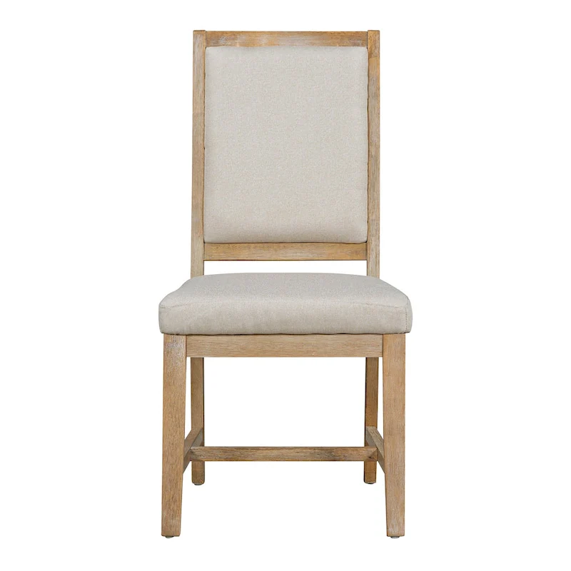 5-Piece Dining Set Extendable Round Table and 4 Upholstered Chairs Farmhouse Dining Set