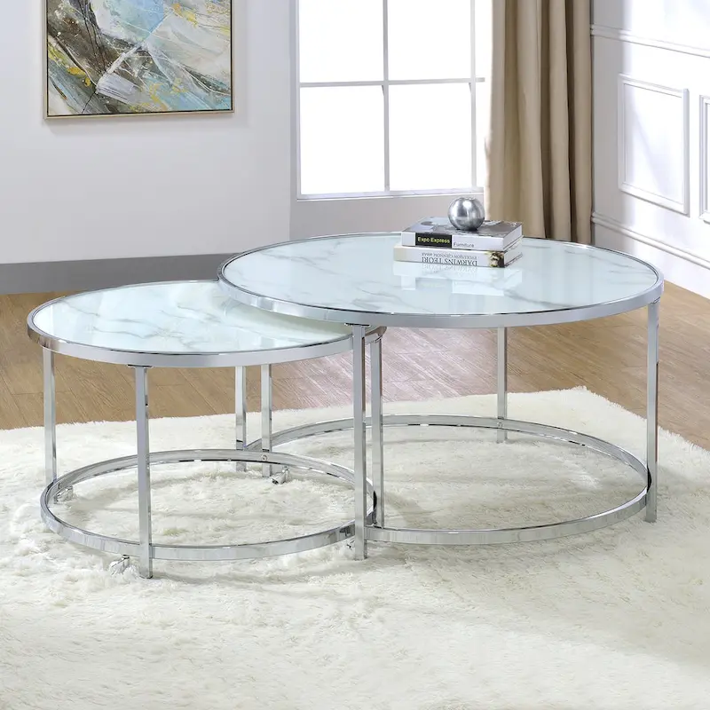 Steve Silver Realm Round 2 Piece Nesting Coffee Table
