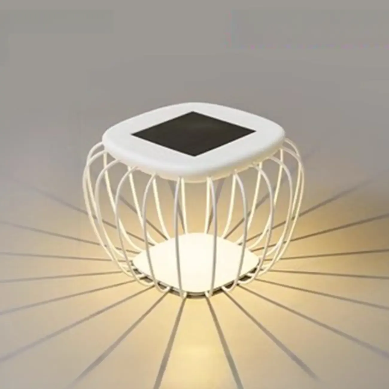 Modern Metal Cage Design Solar Post Cap Light