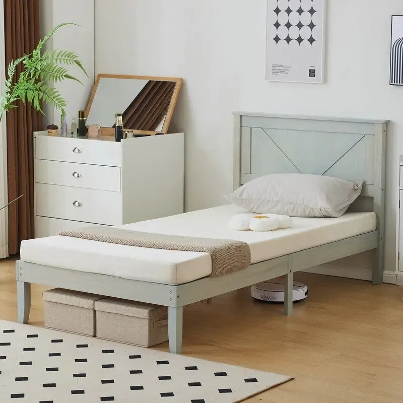 Wooden beds without footboards