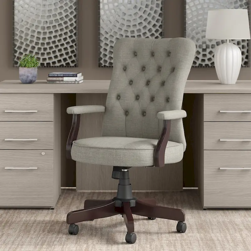 Salinas High Back Tufted Office Chair with Arms by Bush Furniture
