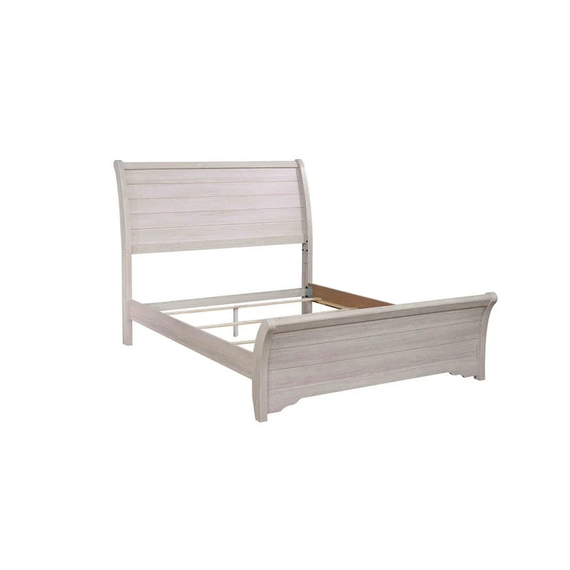 Marilyne 6 Piece Chalk Gray Rustic Sleigh Bedroom Set