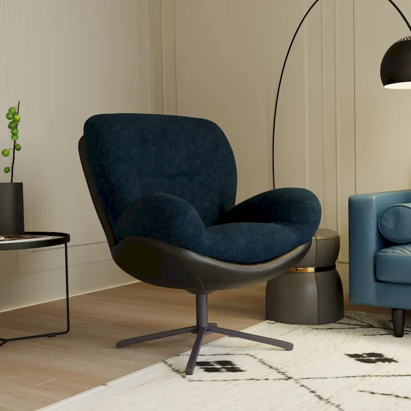 Swivel Accent Chair,Lounge Chair with Metal Base Frame,Comfy Single Leisure Sofa Chair Reading Chair with 360 Degree Swiveling