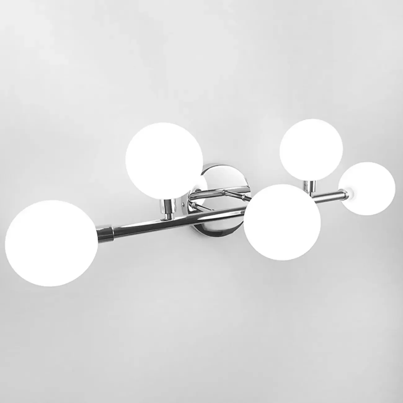 5-Light White Modern Resin Globe Bathroom Vanity Light