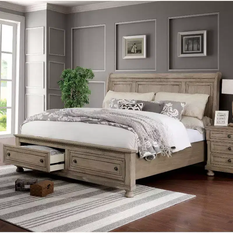 2pc Queen Bed and Chest Set Gray - HOMES: Inside + Out