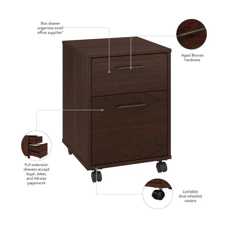 Key West 2 Drawer Mobile File Cabinet by Bush Furniture