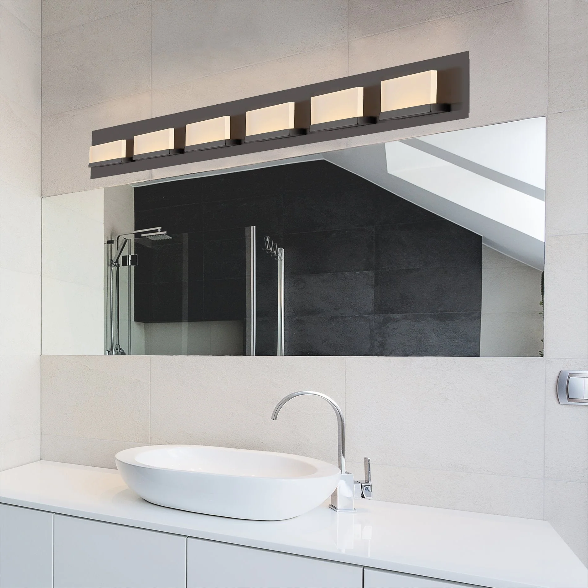 Everett 48 Modern 6-Light 60W Integrated LED (360W eq.) Bathroom / Vanity Light