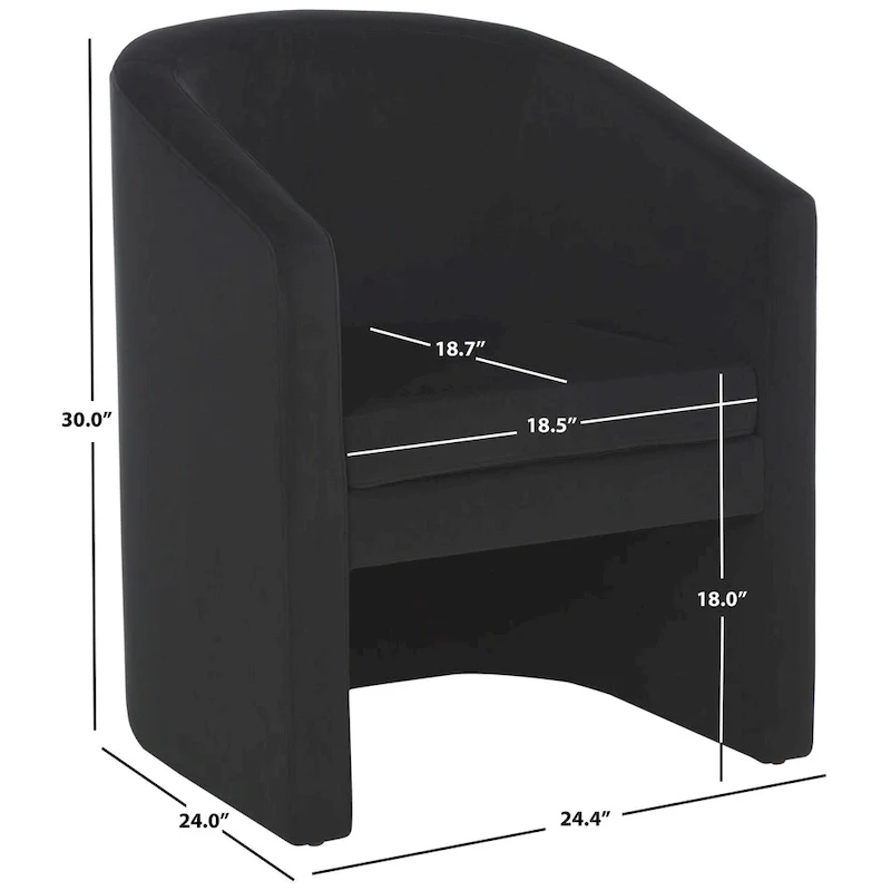 SAFAVIEH Theodosia Barrel Back Accent Chair (Fully Assembled) - W24 x D24 x H30 - 24Wx24Dx30H