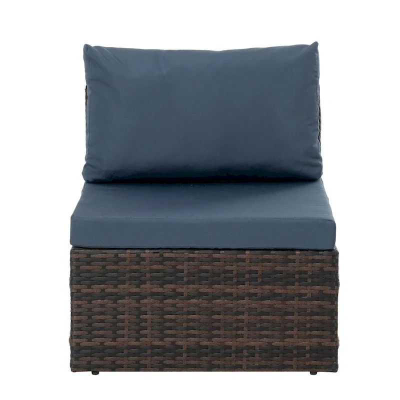 5 Set Wicker Furniture With Tempered Glass Coffee Table