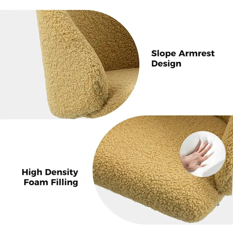 Joah Modern Boucle 360 Swivel Height Adjustable Swivel Office Chair with Rolling Wheels by HULALA HOME - N/A