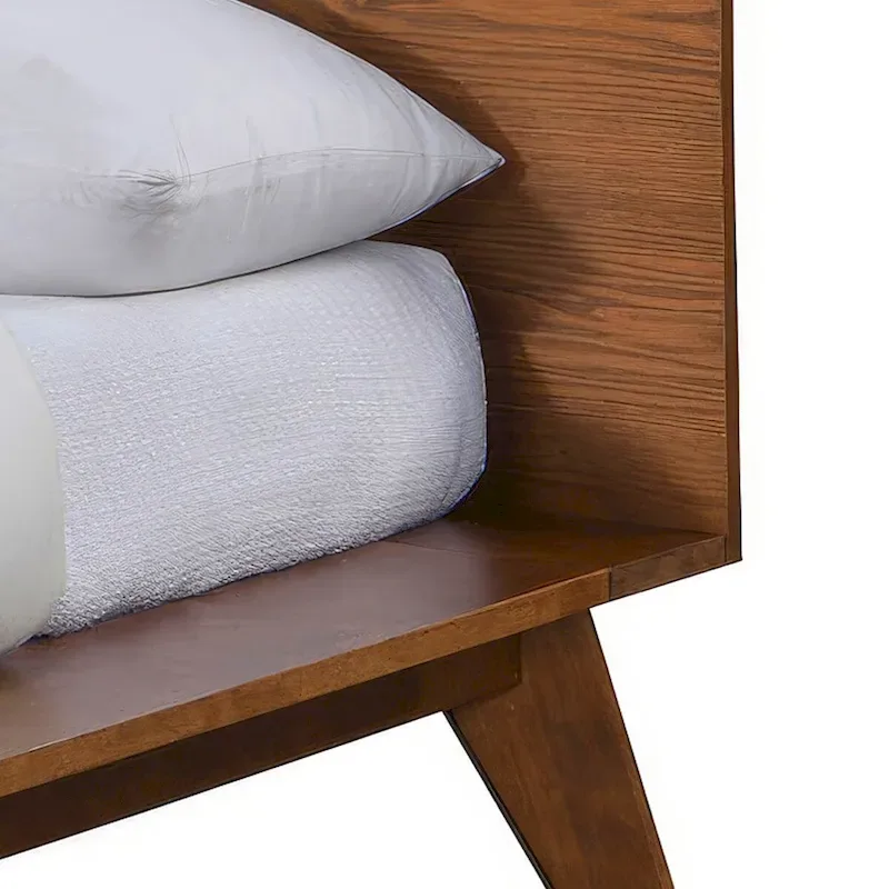 Furniture of America Beau Midcentury 6-Piece Walnut Low Profile Queen Bedroom Set