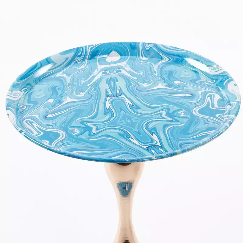21.2 H Elegance Mermaid Tail Metal Pedestal End Table