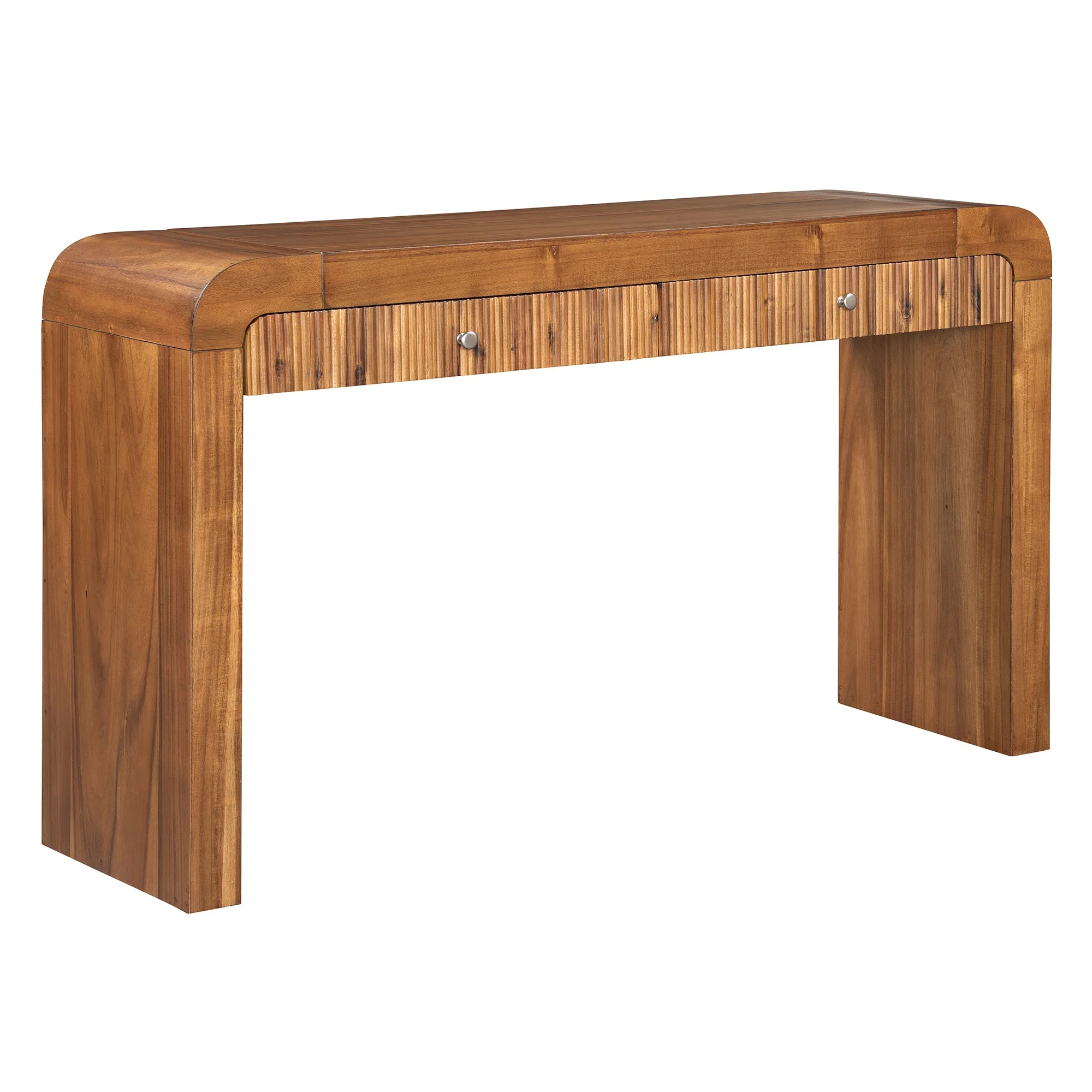 Walker Edison | Entryway Fluted Curve Design Console/Desk Table with Drawers