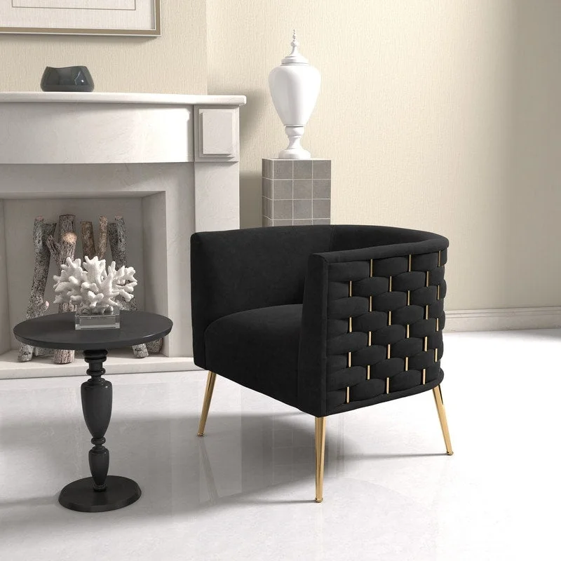 SEYNAR Mid-Century Modern Velvet Round Accent Chair for Living Room