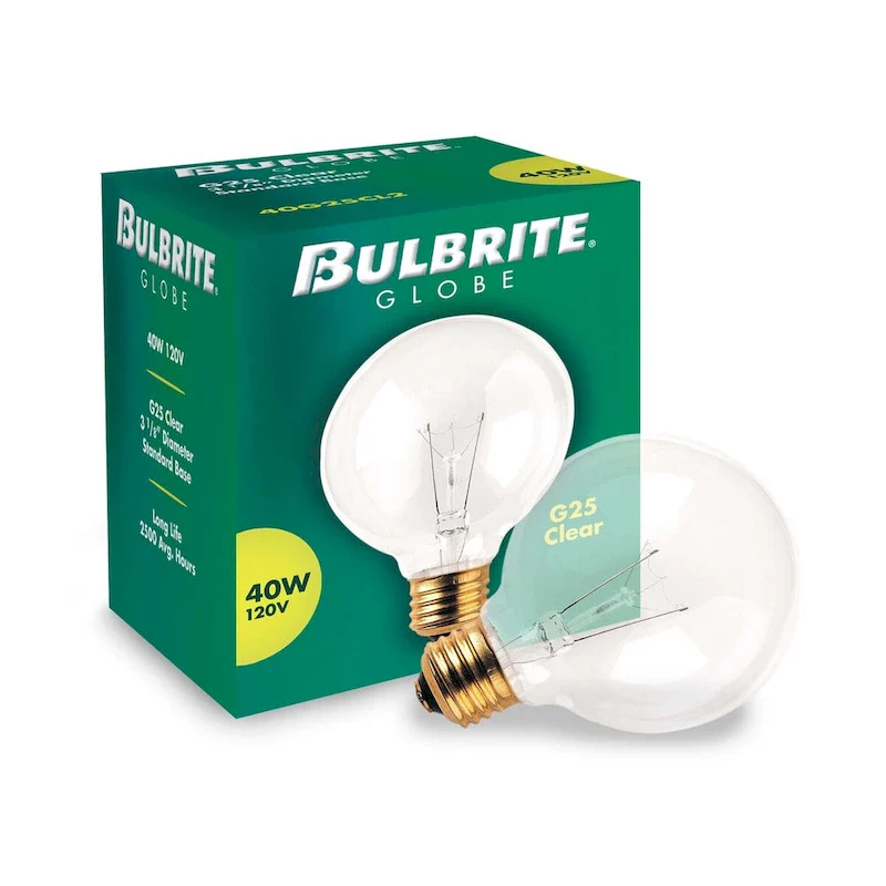 Bulbrite Pack of (24) 40 Watt Dimmable G25 Incandescent Light Bulbs with Medium (E26) Base, 2700K Warm White Light