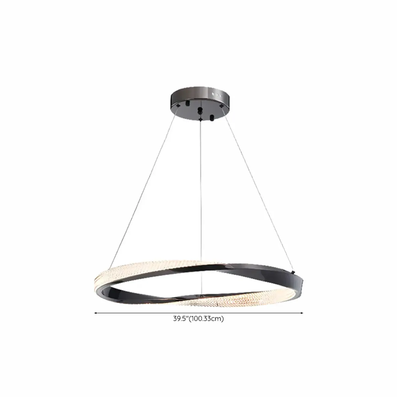 Modern LED Stylish Metal Black Circle Ring Chandelier
