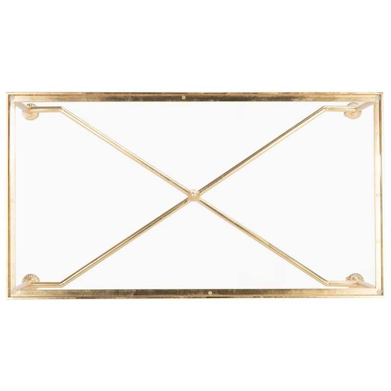 SAFAVIEH Couture Araminta Gold Leaf Coffee Table - 44 W x 24 L x 20.5 H - 44Wx24Dx21H