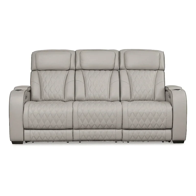 Signature Design by Ashley Boyington Gray Power Reclining Sofa - 86 W x 38.5 D x 44.5 H