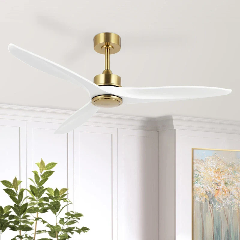 GetLedel 60  Solid Wood 3-Blade DC Motor Ceiling Fan with Remote Control