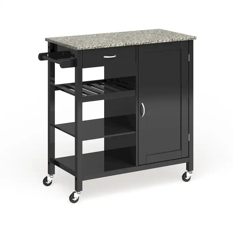 Ringsby Wooden 3-shelf Kitchen Cart