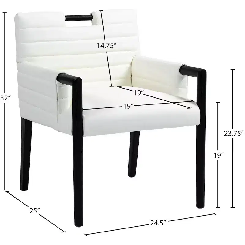 Meridian Furniture,Aimee Vegan Leather Dining Arm Chair