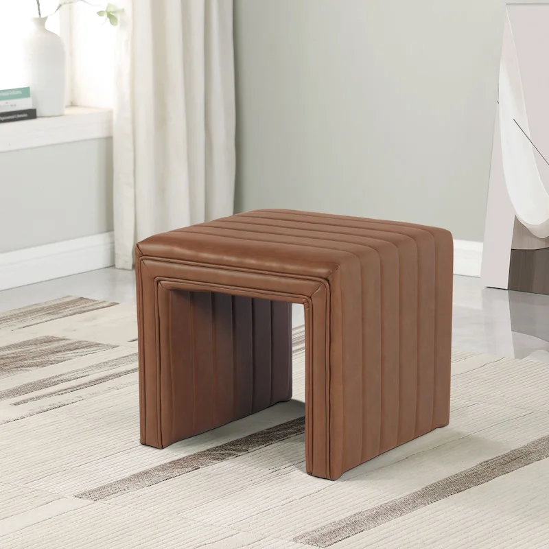 HomePop Modern Channel Ottoman