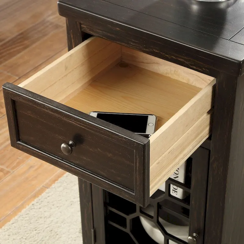 Emma Transitional 18-inch Solid Wood 1-Drawer Side Table by Furniture of America