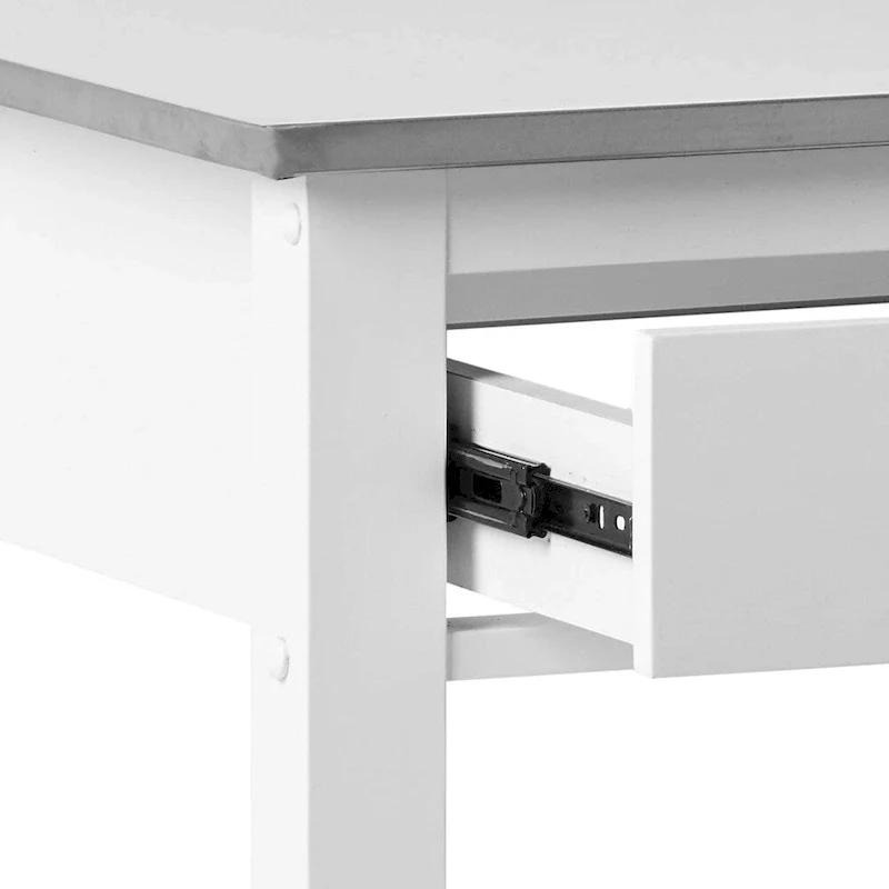 Ottawa Kitchen Cart, Stainless Steel & White