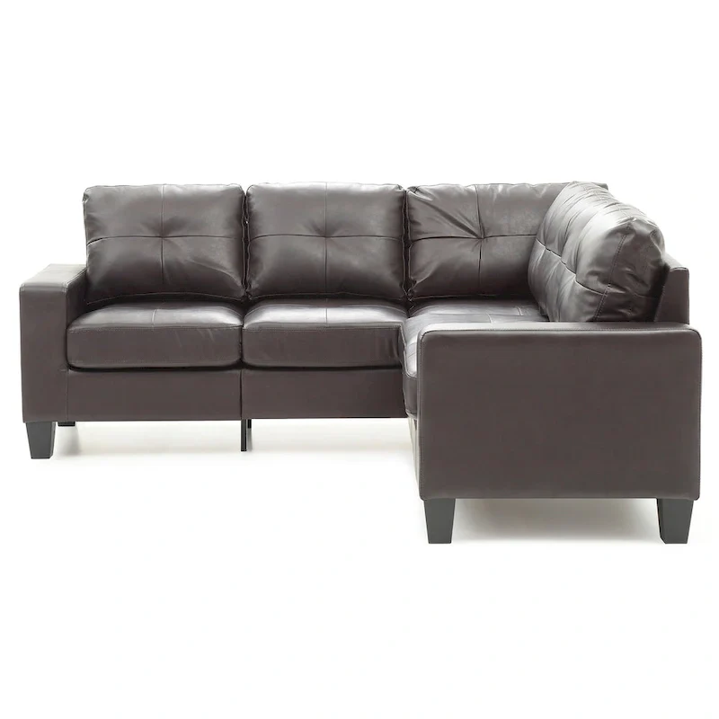 Newbury 82 in. W 2-piece Faux Leather L Shape Sectional Sofa - 32 L x 82 W x 35 H