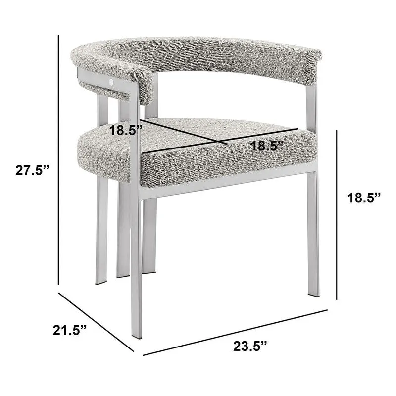 Best Quality Furniture Matte Brushed Chrome Dining Chairs (Set of 2) - N/A