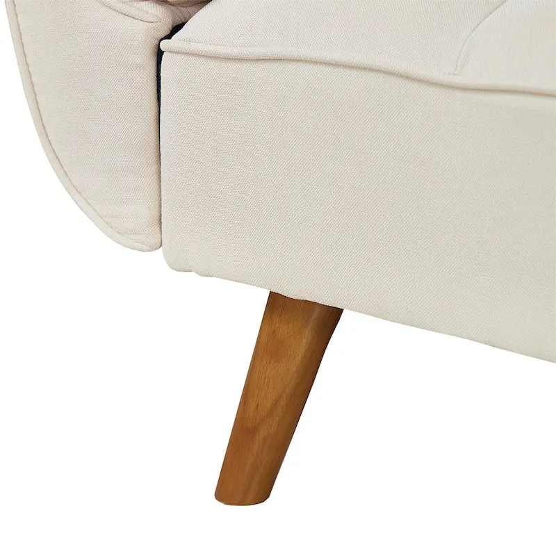 Linen Button-Tufted Loveseat Sofa, Beige/Grey/Black/Green/Yellow, Metal Legs, Seats 2