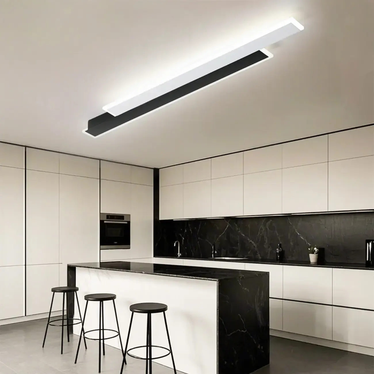 Linear Acrylic Flush Mount Ceiling Light for Living Room