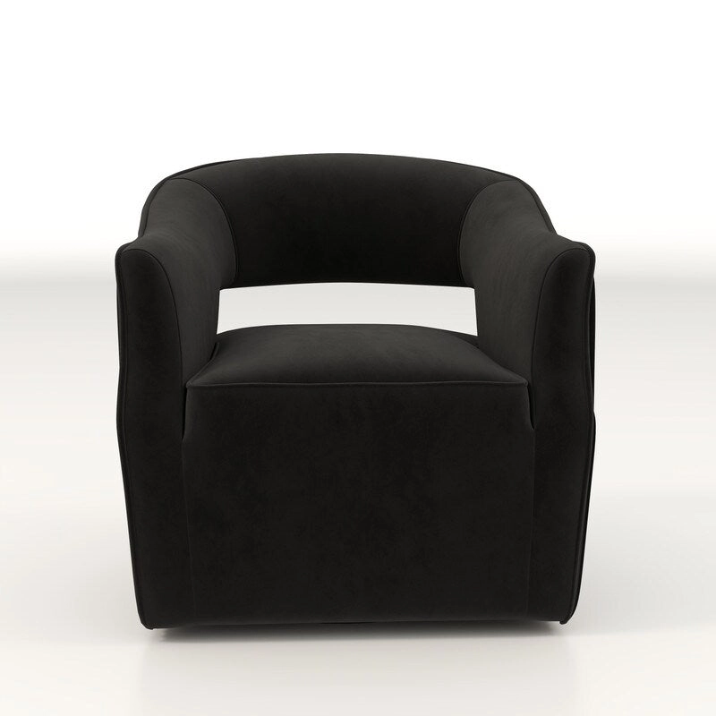 SEYNAR Modern Glam Velvet 360 Degree Swivel Open-Back Accent Armchair Set of 2