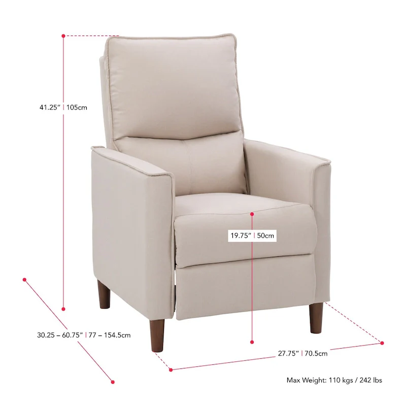 High-Leg Manual Recliner with Footrest