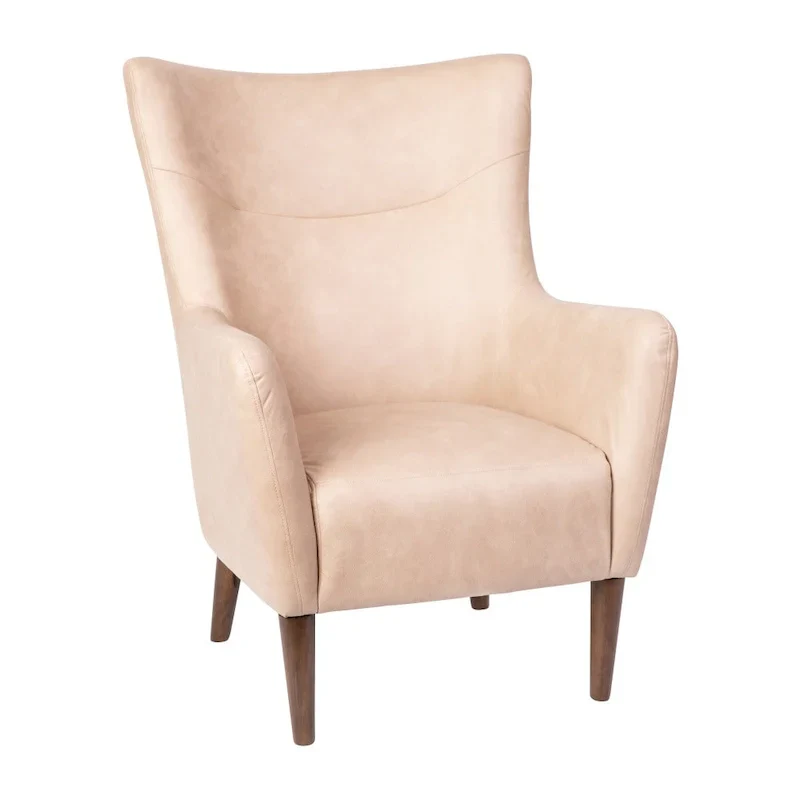 Upholstered Wingback Accent Chair with Wooden Frame and Legs