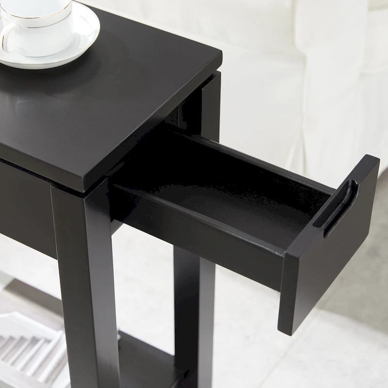 Leick Home Charging Cade Wood Side Table with Drawer