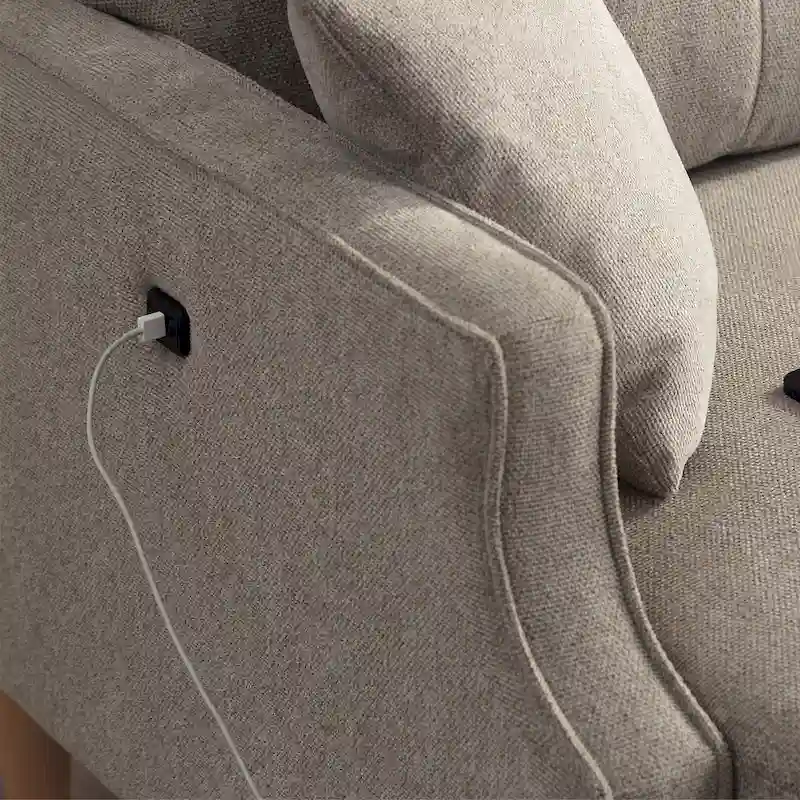 Loveseat With Waterproof Fabric,USB Charge