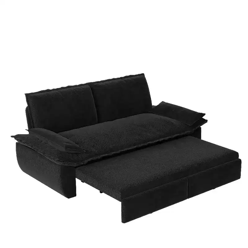 Whisen 3-in-1 Queen Velvet Sleeper Pull Out Sofa Bed, Convertible Loveseat Sofa Couch