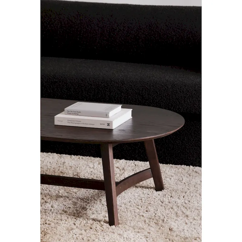 Aurelle Home Tyier Mid-Century Modern Solid Oak Coffee Table - 54 W x 17 H x 28 D