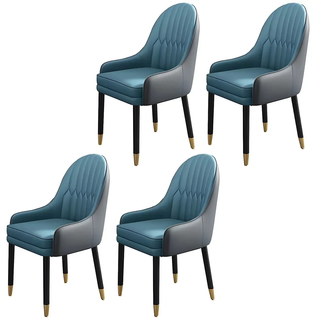 Modern Leather Upholstered Dining Chair with Arms