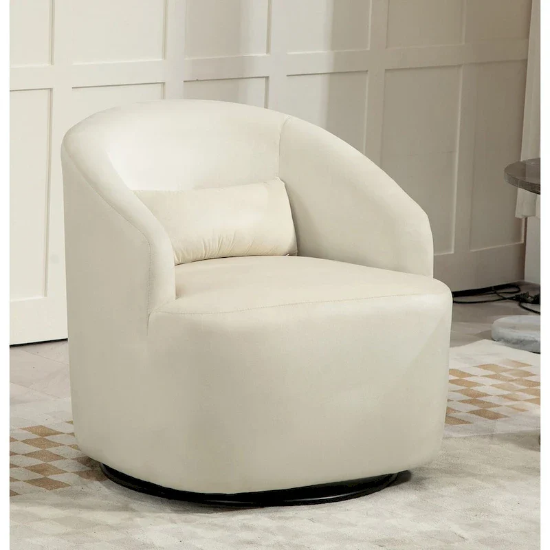 Modern Velvet Upholstered Swivel Accent Chair