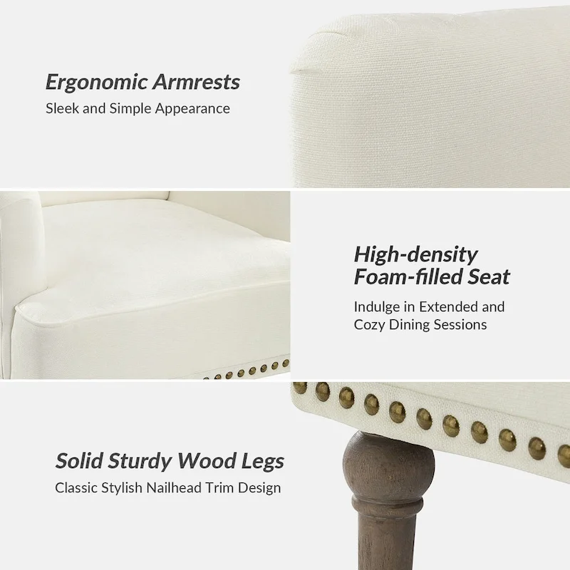 Geltrude Traditional Upholstered Accent Chair with Button Tufted Back Set of 2 by HULALA HOME