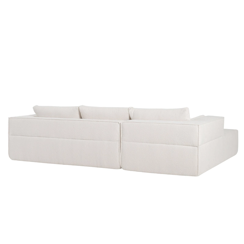112 Boucle Modular Sectional Sofa with Free Side Table, Wide Seat Design and No Assembly Required