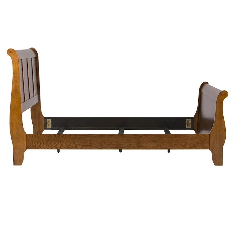 Aged Oak Queen Sleigh Bed