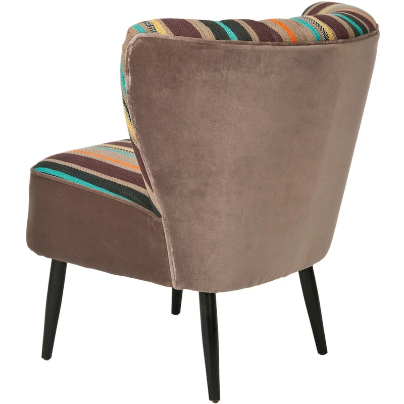 SAFAVIEH Lauryne Mid-Century Rainbow Striped Accent Chair - 24.4 x 28.3 x 29.9 - 24Wx28Dx30H